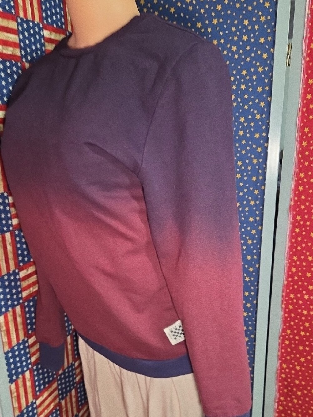 art class Ombre Crewneck Sweater in Purple and Burgundy Fade - Picture 4 of 5